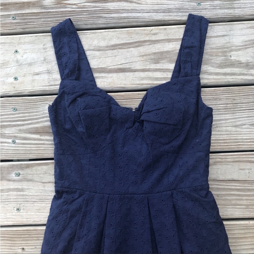 Lily Pulitzer Navy Blue Fish Eyelet Dress - Picture 2 of 10
